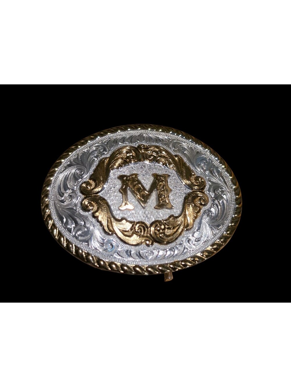 Montana Silversmiths Initial M Silver Two Toned  Buckle